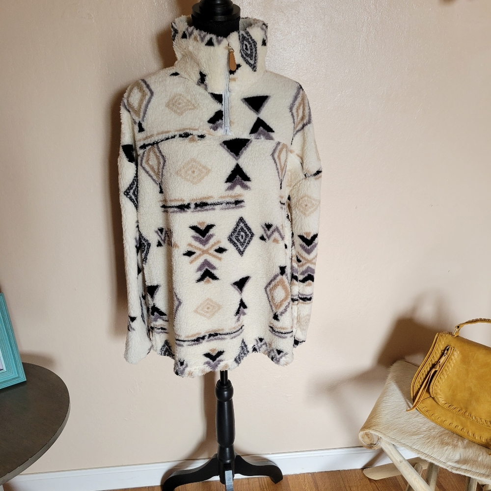 CAMPER Soft Tribal Quarter Zip Pullover - Picture 8 of 16